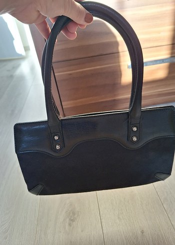 Klasik Siyah Deri Kadın Çanta - Görsel 4