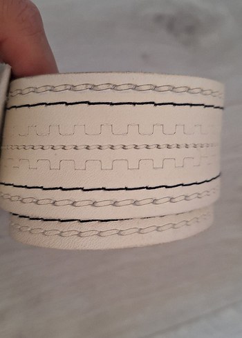 Bej Deri Tokalı Kadın Kemer - Görsel 6