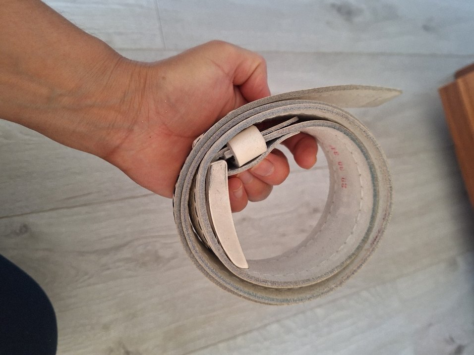 Bej Deri Tokalı Kadın Kemer - Görsel 3