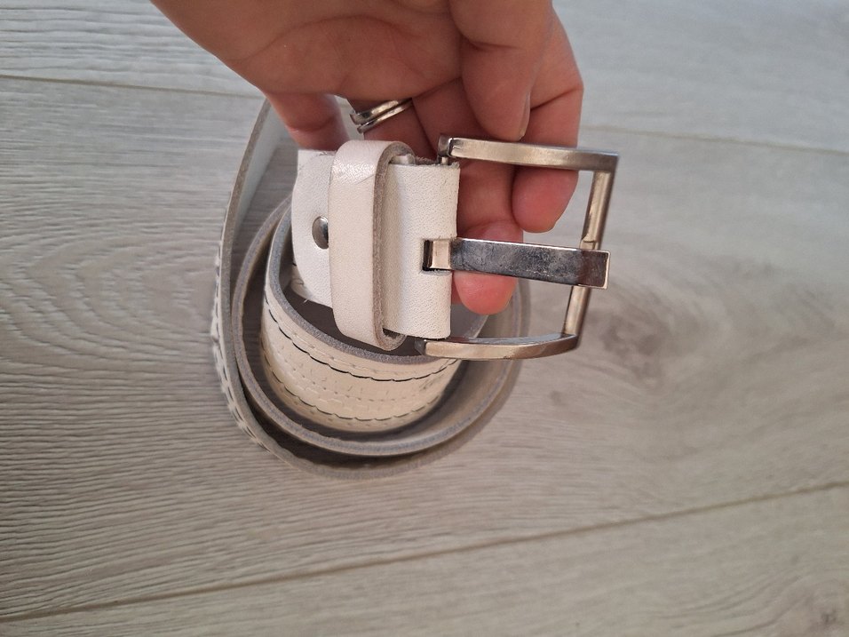 Bej Deri Tokalı Kadın Kemer - Görsel 4