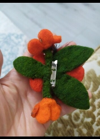 Beden turuncu Renk Turuncu hand made broş