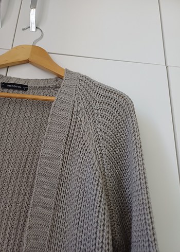 Gri Örgü Kadın Hırka - Görsel 4