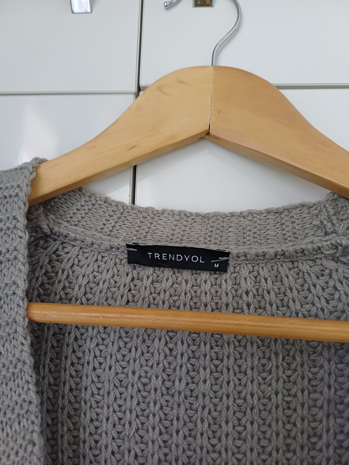 Gri Örgü Kadın Hırka - Görsel 2