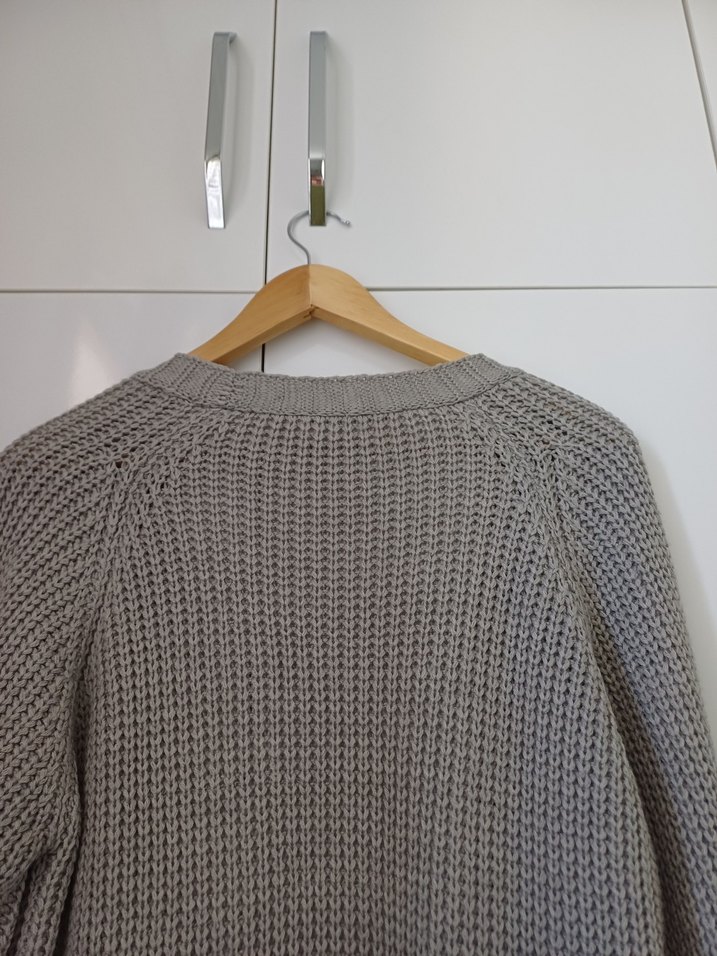 Gri Örgü Kadın Hırka - Görsel 5