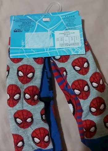 Çocuklar için Örümcek Adam Desenli 3'lü Çorap Seti - Görsel 2