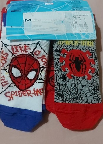 Çocuk Renkli Örümcek Adam Desenli Çorap 5'li - Görsel 3