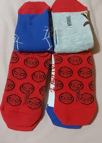 Çocuk Renkli Örümcek Adam Desenli Çorap 5'li - Görsel 2