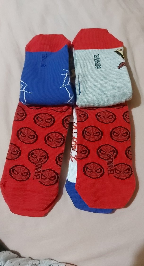 Çocuk Renkli Örümcek Adam Desenli Çorap 5'li - Görsel 2