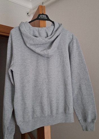 m Beden gri Renk Gri Kapüşonlu Kadın Sweatshirt