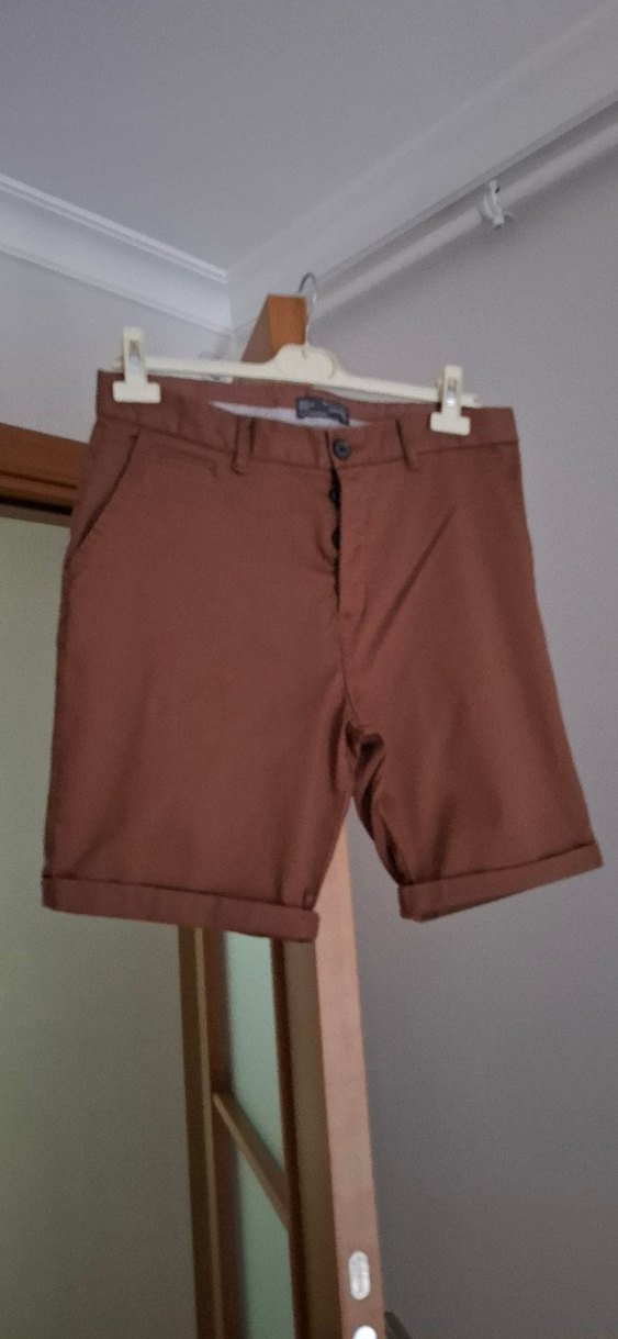 Kahverengi Kemerli Erkek Mini Şort - Görsel 2