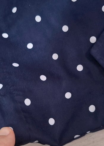 Lacivert Puantiyeli Midi Yağmurluk - Görsel 7