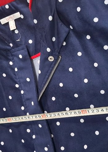 Lacivert Puantiyeli Midi Yağmurluk - Görsel 5