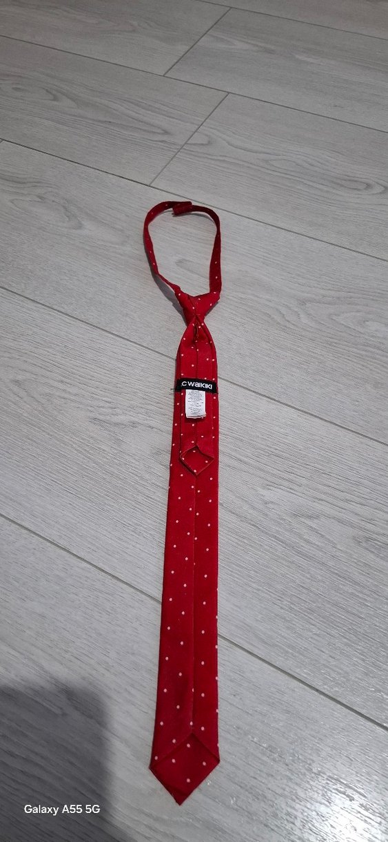 Kırmızı Puantiyeli Erkek Kravat - Görsel 4