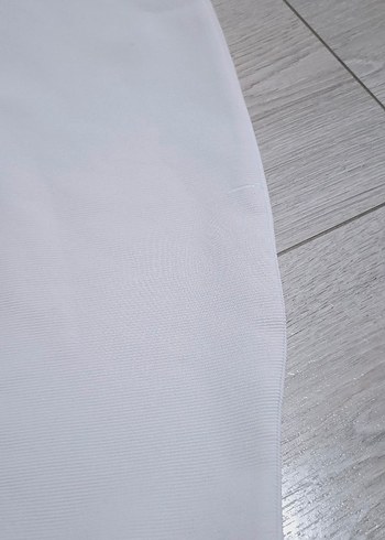 Beyaz Drapeli Midi Hamile Eteği - Görsel 8