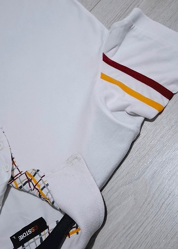 Beyaz Pamuklu Erkek Polo Tişört 1905 Baskılı - Görsel 10