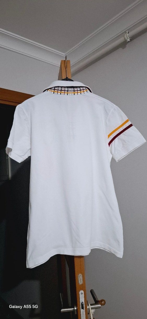 Beyaz Pamuklu Erkek Polo Tişört 1905 Baskılı - Görsel 3