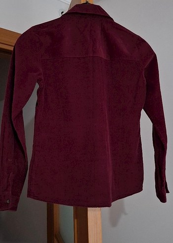Bordo Süet Kadın Gömlek - Görsel 9