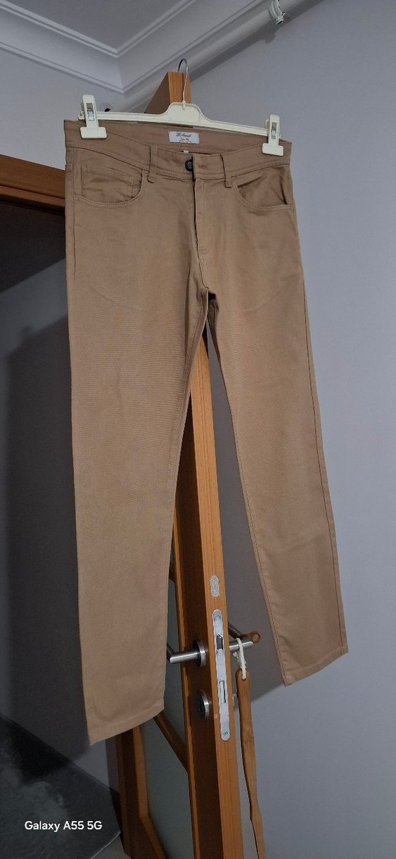 Bej Erkek Rahat Kesim Pantolon - Görsel 3