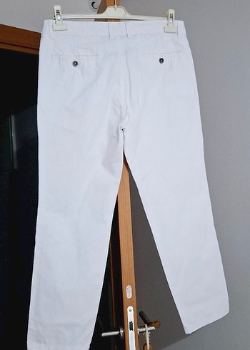 Beyaz Regular Fit Erkek Pantolon - Görsel 3