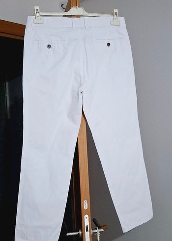 Beyaz Regular Fit Erkek Pantolon - Görsel 4
