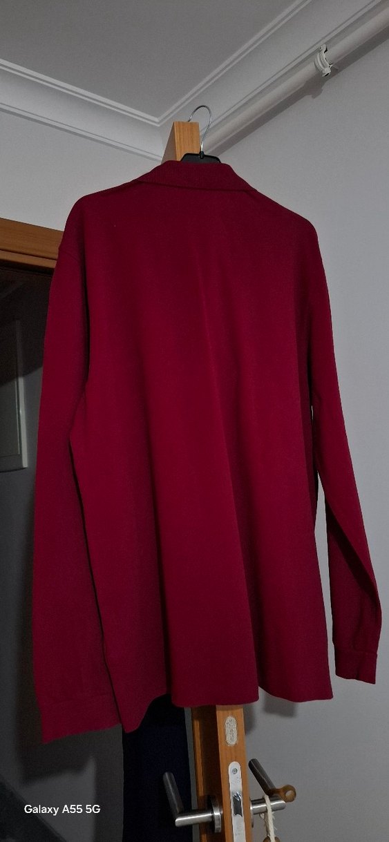 Bordo Erkek Polo Yaka Uzun Kollu Tişört - Görsel 3