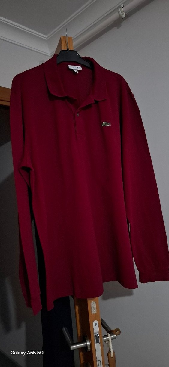 Bordo Erkek Polo Yaka Uzun Kollu Tişört - Görsel 2