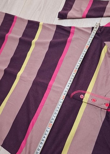 Çizgili Uzun Kollu Hamile ve Emzirme Gecelik - Görsel 9