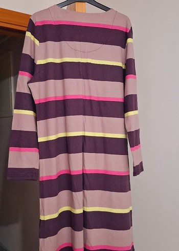 Çizgili Uzun Kollu Hamile ve Emzirme Gecelik - Görsel 3