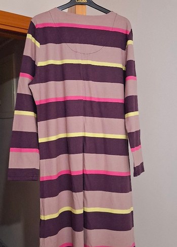 Çizgili Uzun Kollu Hamile ve Emzirme Gecelik - Görsel 4