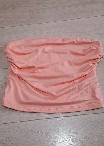 Pembe Drapeli Straplez Mini Büstiyer - Görsel 2