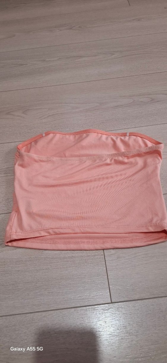 Pembe Drapeli Straplez Mini Büstiyer - Görsel 3