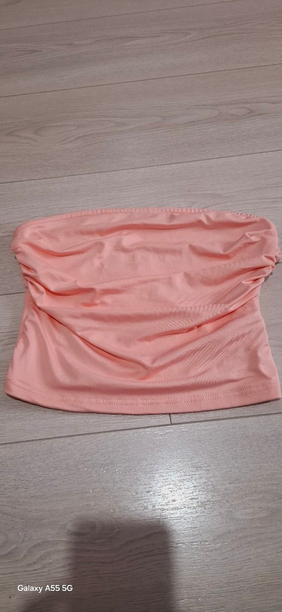 Pembe Drapeli Straplez Mini Büstiyer - Görsel 2