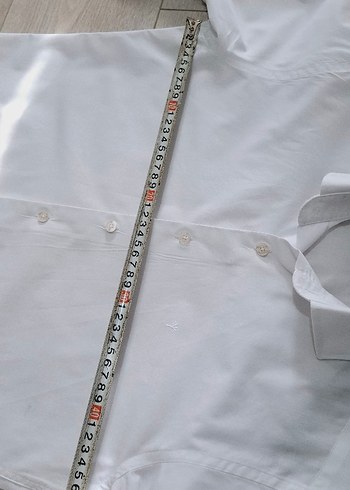 Erkek Beyaz Düğmeli Regular Fit Gömlek - Görsel 8