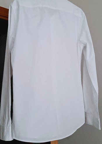 Erkek Beyaz Düğmeli Regular Fit Gömlek - Görsel 3