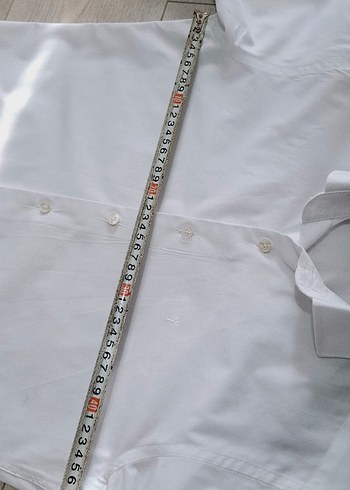 Erkek Beyaz Düğmeli Regular Fit Gömlek - Görsel 7