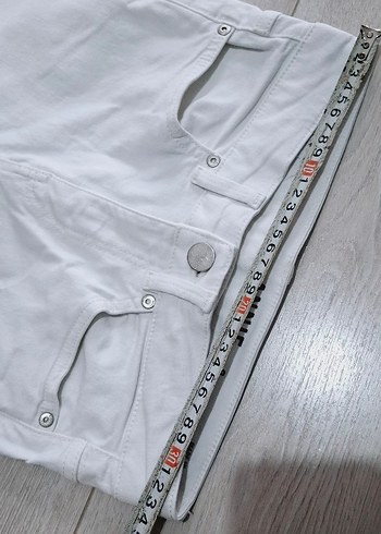Düğmeli Beyaz Erkek Jean Pantolon - Görsel 7