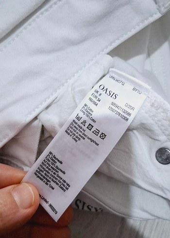 Düğmeli Beyaz Erkek Jean Pantolon - Görsel 5