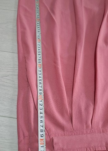 Piliseli Pembe Midi Kadın Kumaş Pantolon - Görsel 10