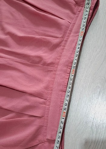 Piliseli Pembe Midi Kadın Kumaş Pantolon - Görsel 9