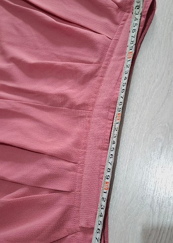 Piliseli Pembe Midi Kadın Kumaş Pantolon - Görsel 8