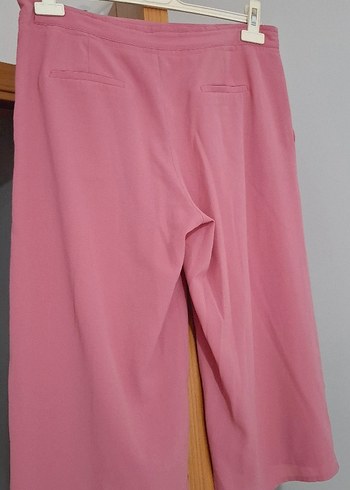 Piliseli Pembe Midi Kadın Kumaş Pantolon - Görsel 6