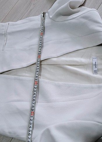 Beyaz Kadın Midi Ceket, Notch Yaka, Uzun Kol - Görsel 7