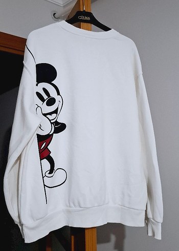 Beyaz Mickey Baskılı Kadın Sweatshirt - Görsel 3