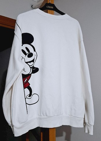 Beyaz Mickey Baskılı Kadın Sweatshirt - Görsel 4