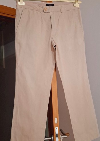 Bej Regular Fit Keten Erkek Pantolon - Görsel 2