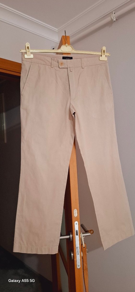 Bej Regular Fit Keten Erkek Pantolon - Görsel 2