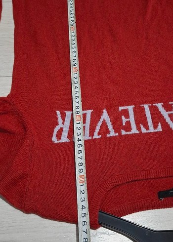 Kırmızı Kadın Triko Kazak Uzun Kollu - Görsel 9