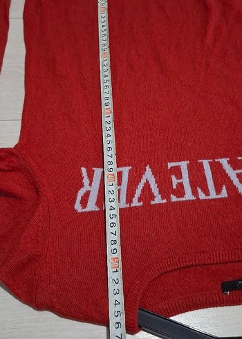 Kırmızı Kadın Triko Kazak Uzun Kollu - Görsel 5