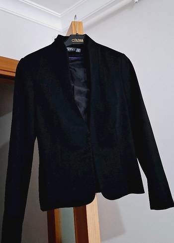 Siyah Midi Kadın Blazer Ceket - Görsel 2