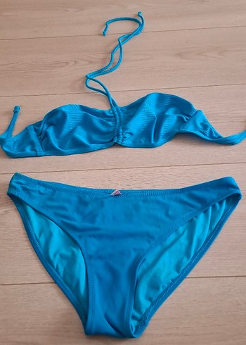 Parlak Mavi Strappy Bikini Takım